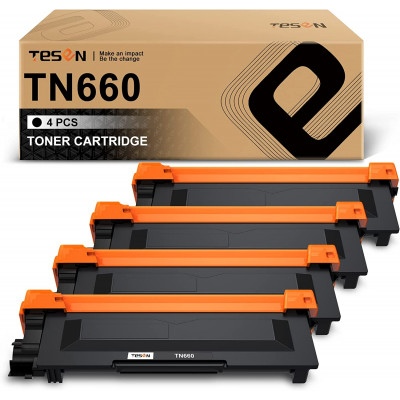 TN660 TN630 TESEN Compatible Toner Cartridge Replacement 4 Packs